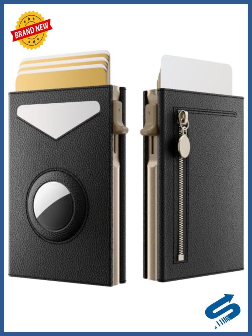 Slim RFID Pop Up Wallet Card Holder Genuine Leather AirTag